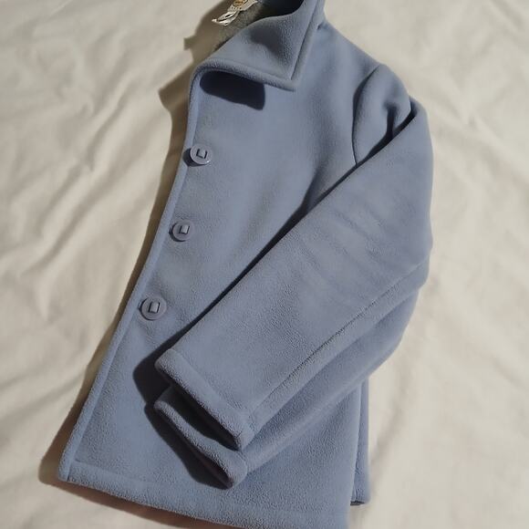 Talbots Petites Woman's S Periwinkle Lightweight Polar Fleece 3-Botton Jacket - Picture 12 of 16